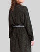 Khaki Damenkleid mit Paisley-Blumenprint-3