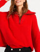 Candy red gebreide trui schipperskraag zilver I.Code-1