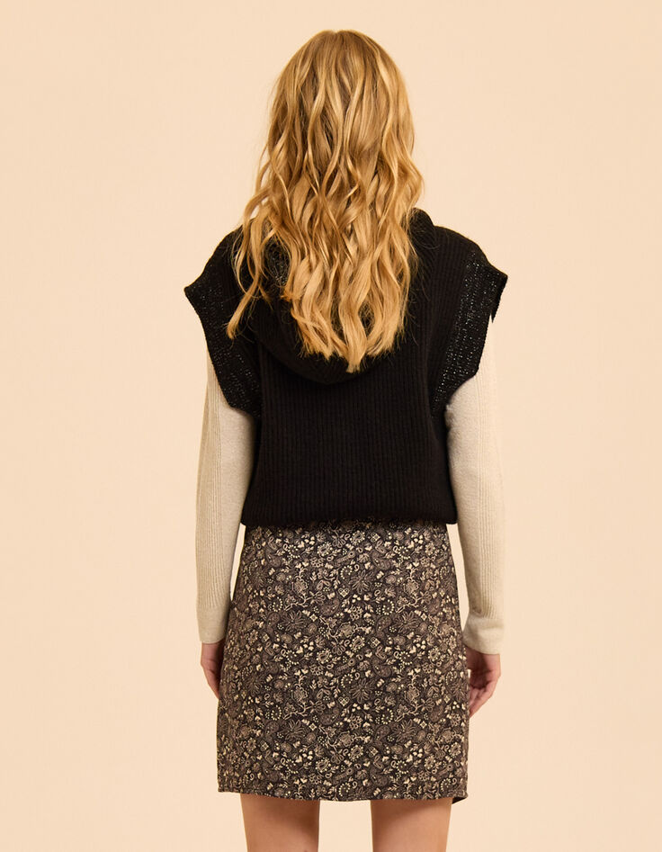 Langer schwarzer Rock Kaschmirprint I.Code-4 Langer schwarzer Rock Kaschmirprint I.Code-4