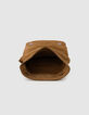 Messenger Tasche camel Leder Samt Damen-6