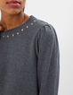 Jersey gris jaspeado cuello con tachuelas I.Code-3