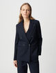 Marineblauer weiter Damenblazer Milano-Strick-2