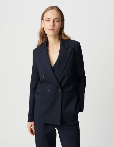 Marineblauer weiter Damenblazer Milano-Strick - IKKS