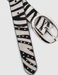 Zwarte riem vachteffect zebramotief I.Code-4
