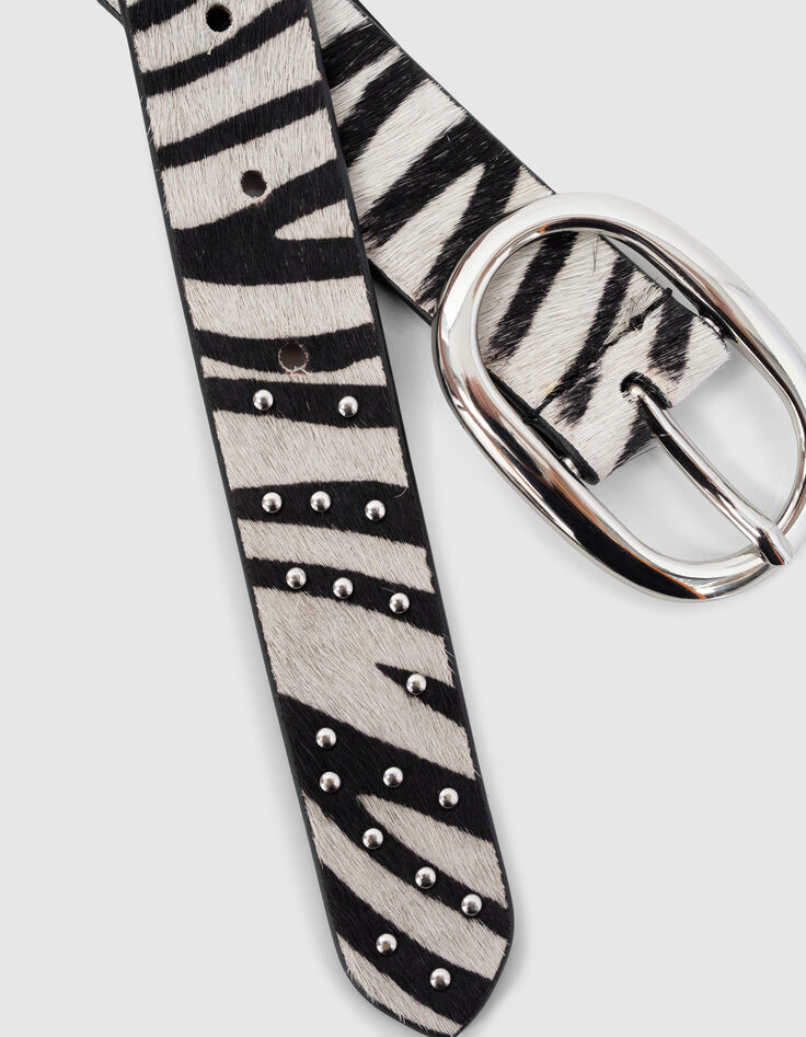Zwarte riem vachteffect zebramotief I.Code-4