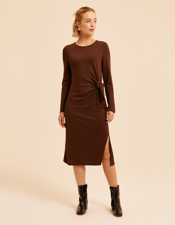 I.Code brown long tube dress to tie on side-8 I.Code brown long tube dress to tie on side-8