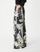 Marinefarbene Maxi-Hose mit weitem Bein f&uuml;r Damen-5