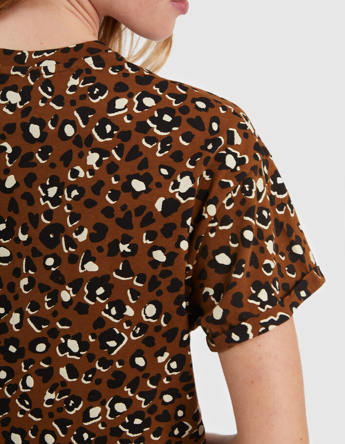Tee-shirt camel imprimé léopard I.Code - I.CODE