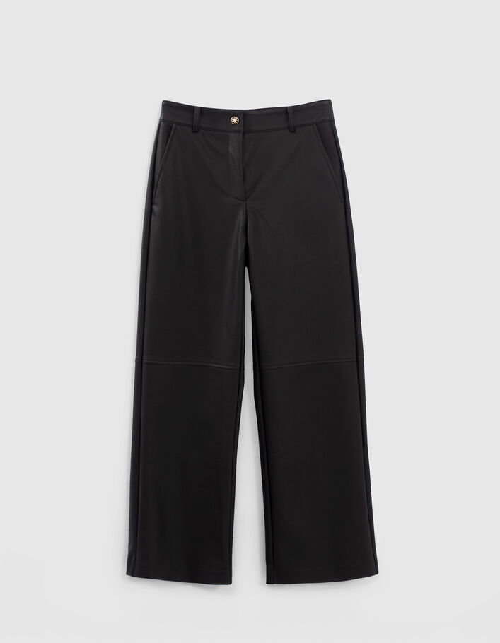 klok Zo snel als een flits Met andere woorden Wijde zwarte broek in synthetisch materiaal I.Code