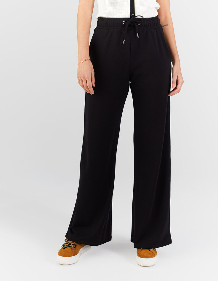 Pantalon large noir en molleton I.Code-6 Pantalon large noir en molleton I.Code-6