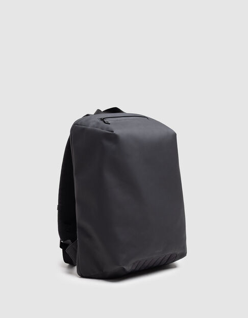 Schwarzer Nylon-Rucksack mit Wax-Effekt f&uuml;r Herren - IKKS