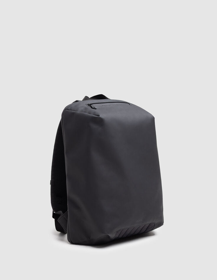 Schwarzer Nylon-Rucksack mit Wax-Effekt f&uuml;r Herren-1