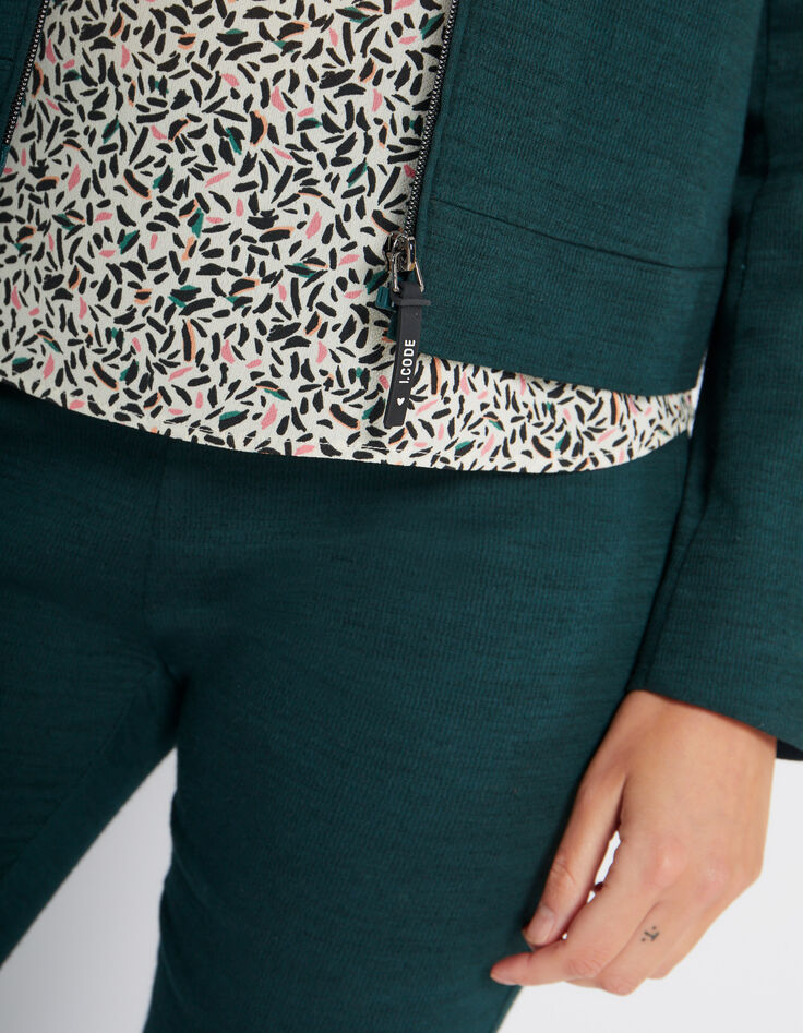 I.Code imperial green textured knit suit jacket-3