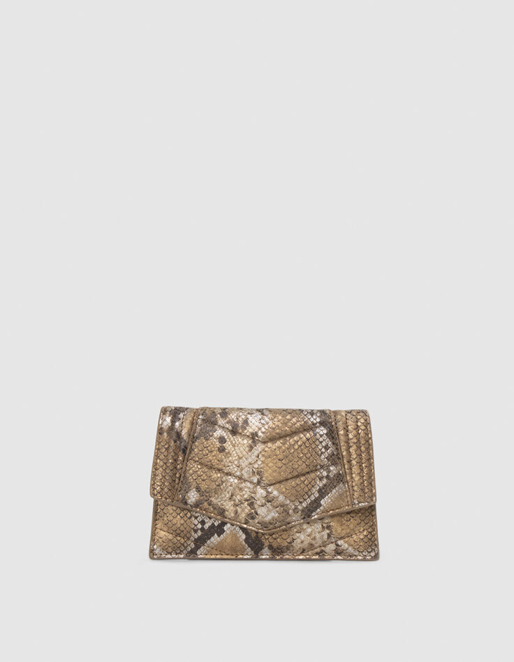 Damen-Kartenetui THE 1. SEASONALS Gold Leder Python-Optik-1