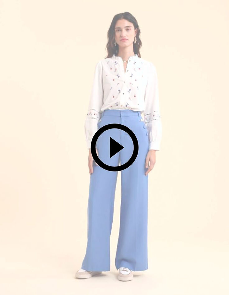 Pantalón de traje azul bolsillos abotonados I.Code-10