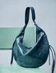 Allane Damen Halbmondtasche aus gr&uuml;nem Glac&eacute;leder-6