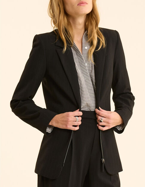 Veste de costume noire rayures tennis bleues I.Code