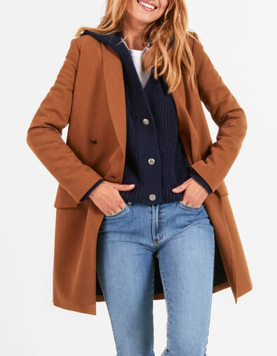 Americana midi fauve forro botonadura cruzada I.Code