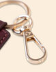 I.Code bBordeaux leather key ring with gold message-2