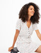 Cremeweißes Kleid, Tupfen- und Palmenprint I.Code-1