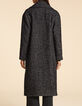 Manteau long noir lainage chiné I.Code-4
