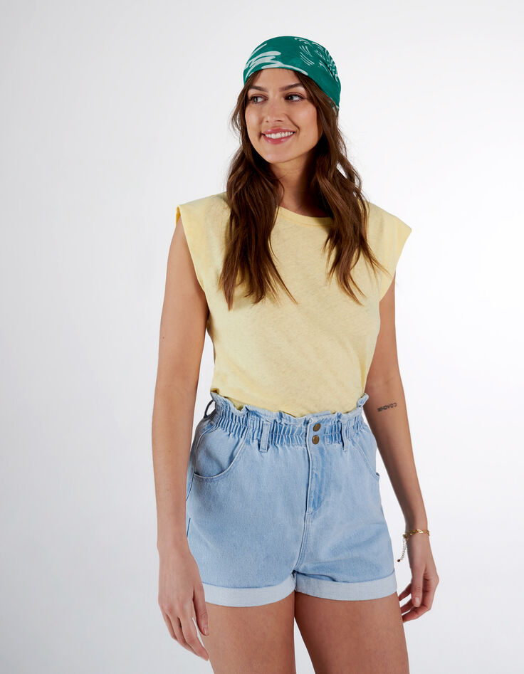 Gelbes T-Shirt mit goldfarbener Naht I.Code-3 Gelbes T-Shirt mit goldfarbener Naht I.Code-3