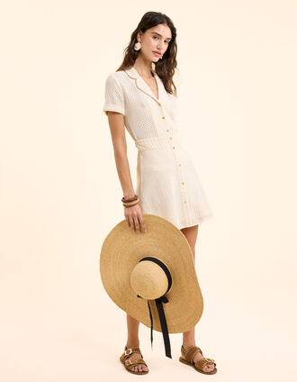 I.Code ecru lace short-sleeved shirt