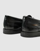 Damen schwarze Glac&eacute;-Leder-Slipper-6