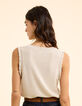 Pull doré sans manches tricot lurex I.Code-5