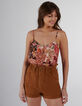 I.Code tea rose floral patchwork print lingerie top-7
