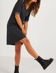 Robe noire maille jacquard pailletée silver I.Code-2