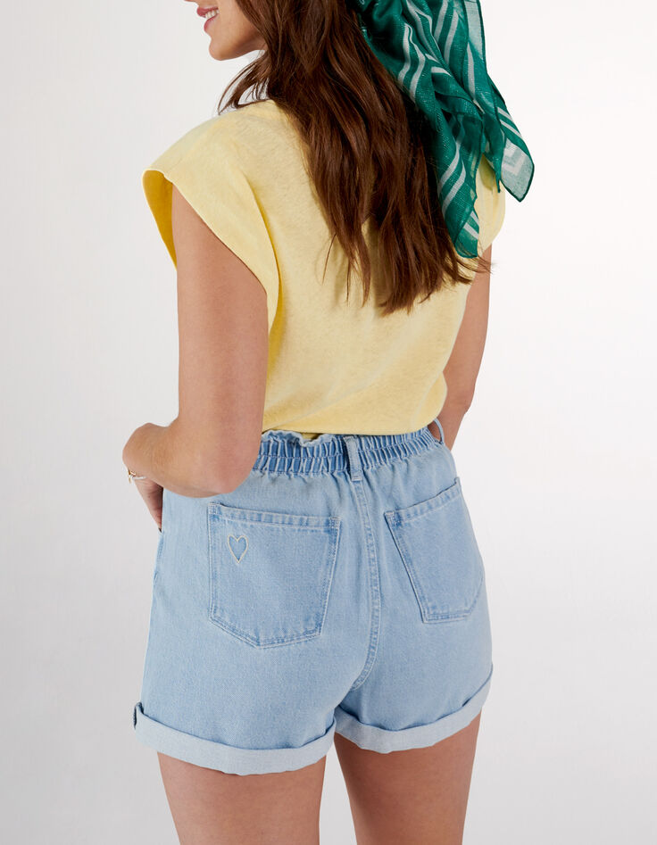 Gelbes T-Shirt mit goldfarbener Naht I.Code-4