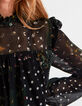 Blusa negra con estampado patchwork I.Code-3