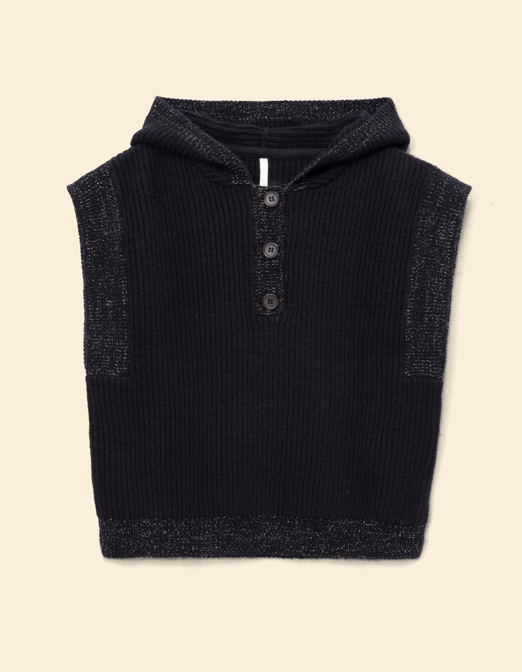 Jersey capucha negro punto sin mangas I.Code-6