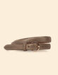 Ceinture fine dorée cuir velours effet python I.Code-1