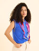 T-shirt bleu bords-côtes rayés I.Code-2