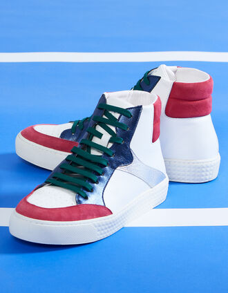 Sneakers hautes rose, blanc, marine, silver, vert I.Code