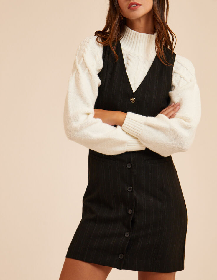 Zwarte giletjurk strepenmotief I.Code-3