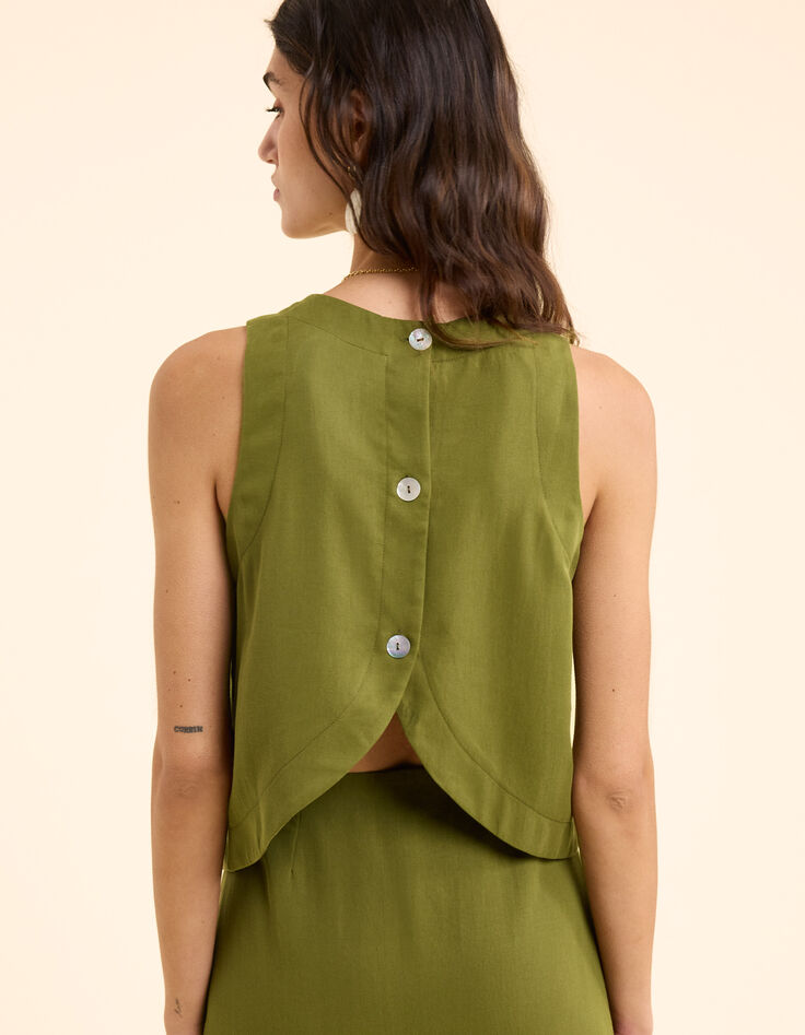 Top kaki boutonné dos I.Code-6