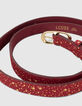 Flash Pink Gürtel aus Veloursleder mit Gold-Muster I.Code-6
