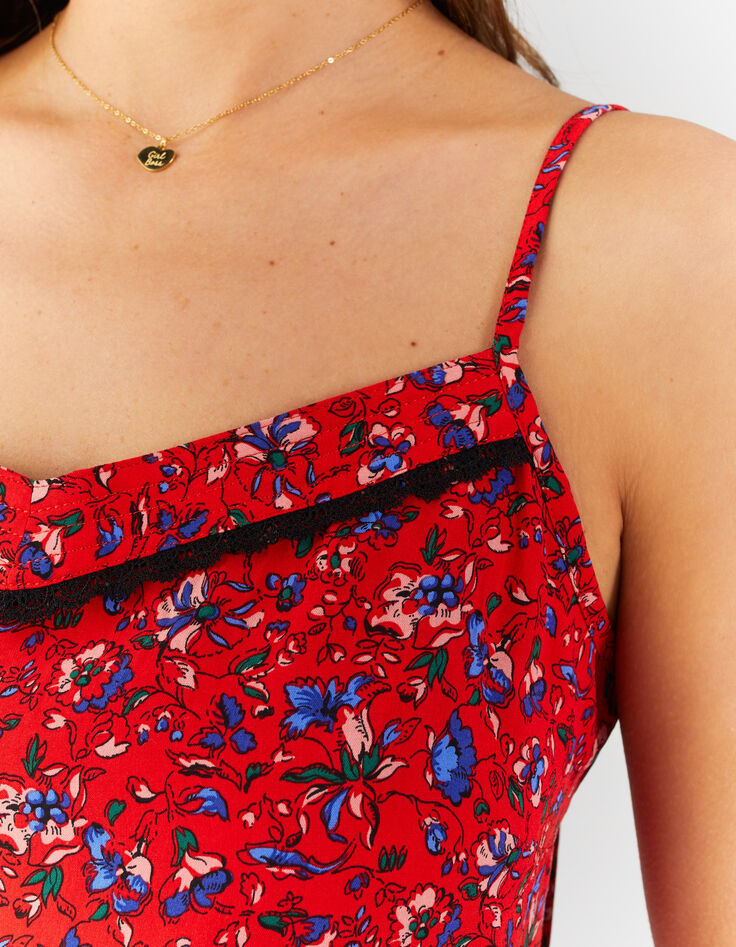 Top cereza lencero flores verano ﻿I.Code -2