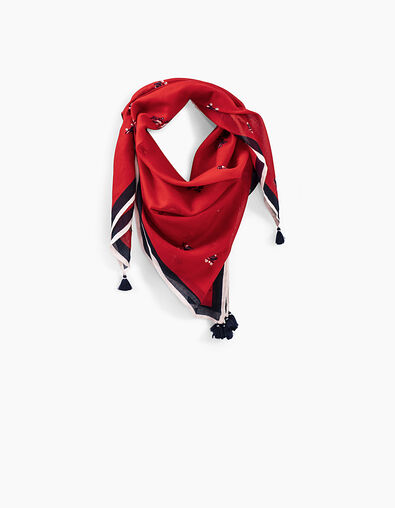 Pañuelo rojo estampado patines