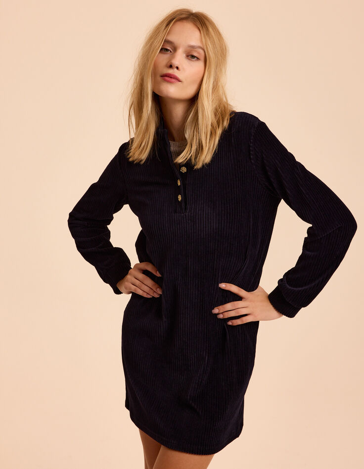 I.Code navy corduroy dress-2