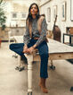 Blusa azul flores barrocas I.Code-1