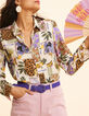 Chemise &eacute;crue imprim&eacute; patchwork bananes I.Code-1