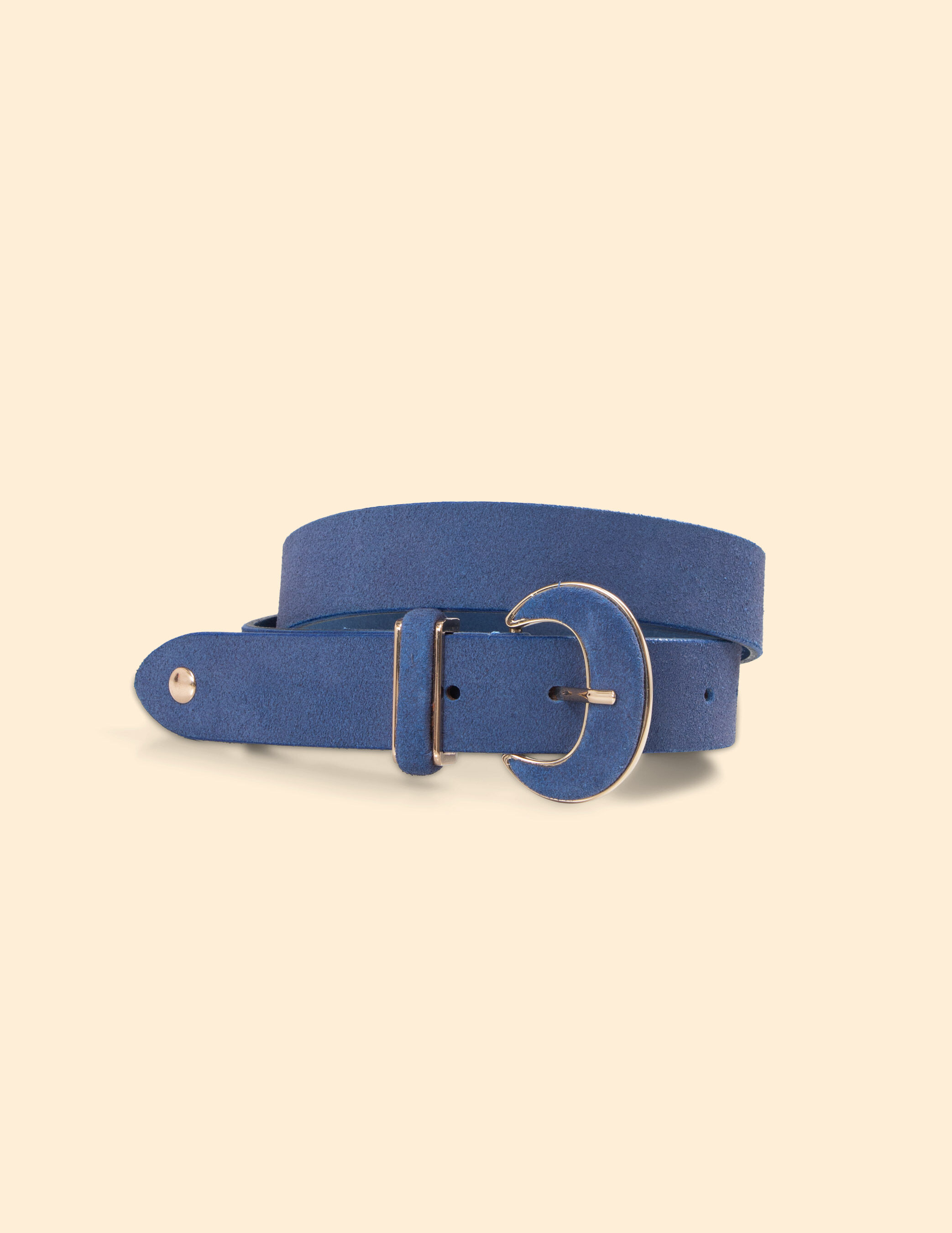 Ceinture bleu celeste cuir velours I.Code