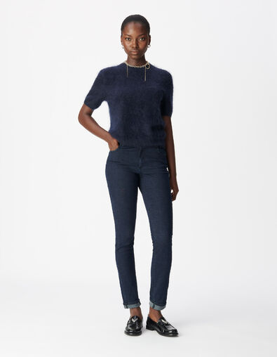 Navy Pullover Damen aus geb&uuml;rstetem Kaschmir - IKKS