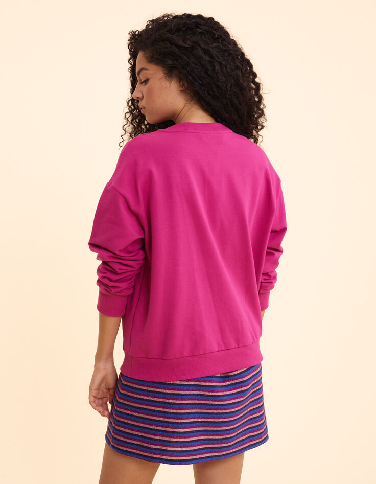 Sweat rose coucher de soleil velours floqué I.Code-5