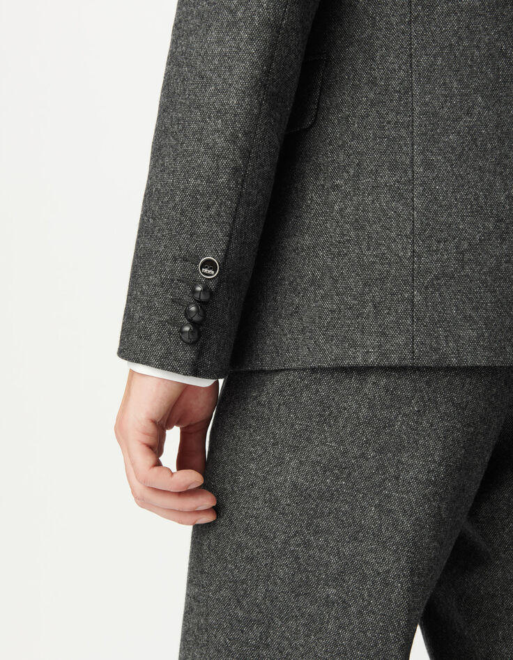 Grijze blazer tweedstijl Heren-6