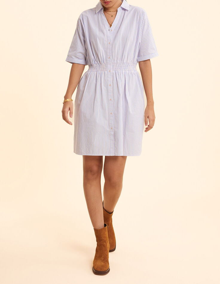 Witte hemdjurk cropped strepenmotief I.Code-6